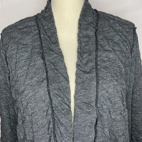 Nomadic Traders Textured Open Front Cardigan Size XL Charcoal Gray Stretchy USA - Picture 2 of 7